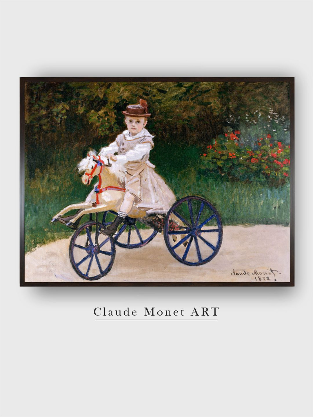 The Art House Green & Beige Jean Monet On A Mechanical Horse Painted Wall Art