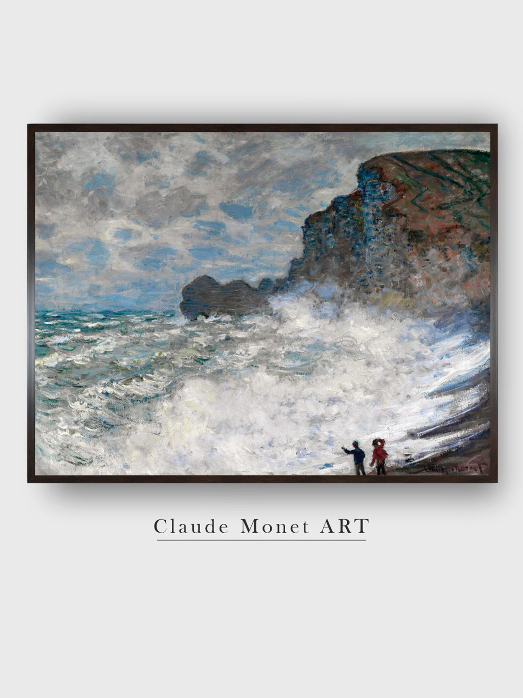 The Art House Blue & White Rough Weather At Tretat Painting Wall Art