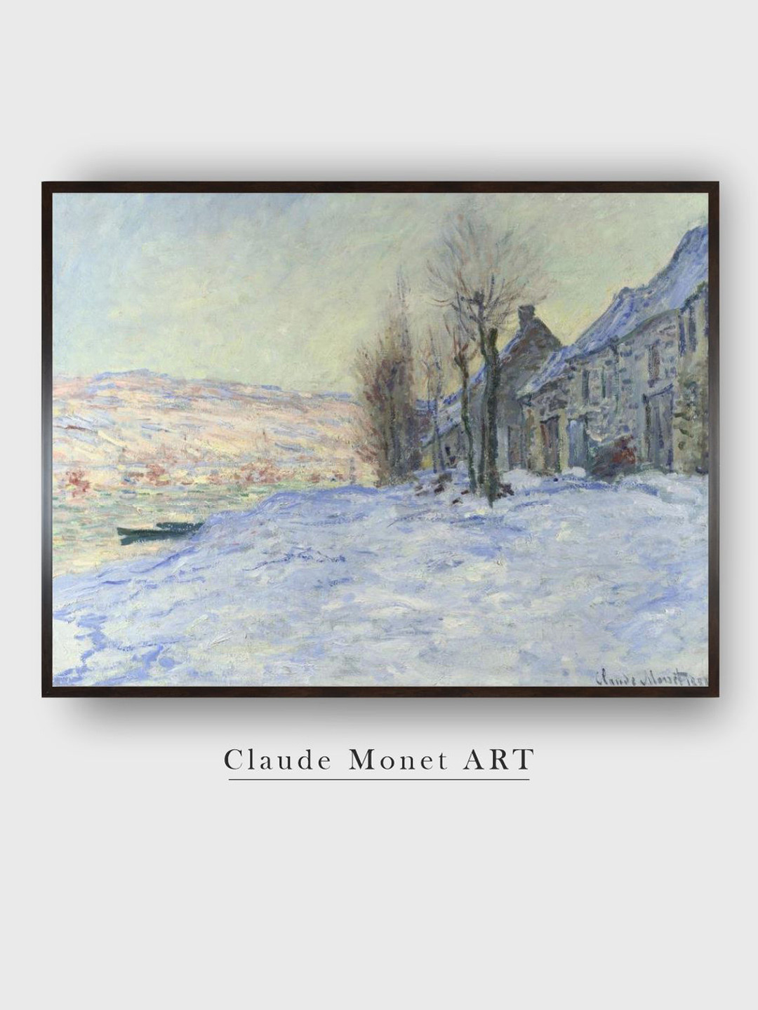 The Art House Blue Lavacourt Under Snow Painting Wall Art