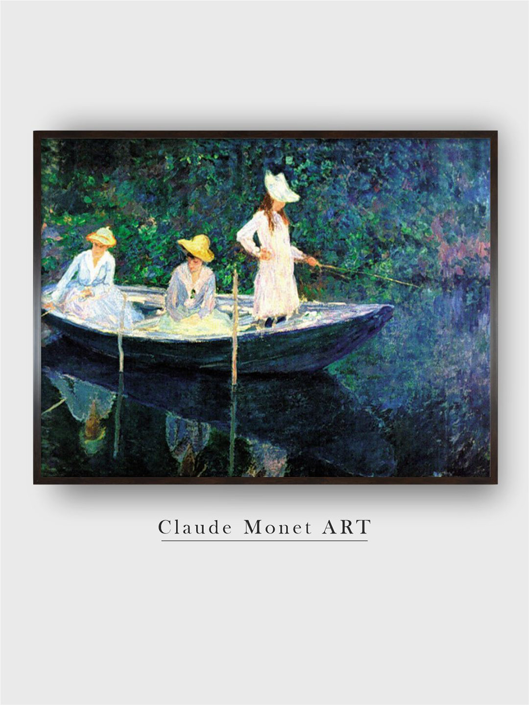 The Art House Blue & Green Women Fishing Painted Wall Art