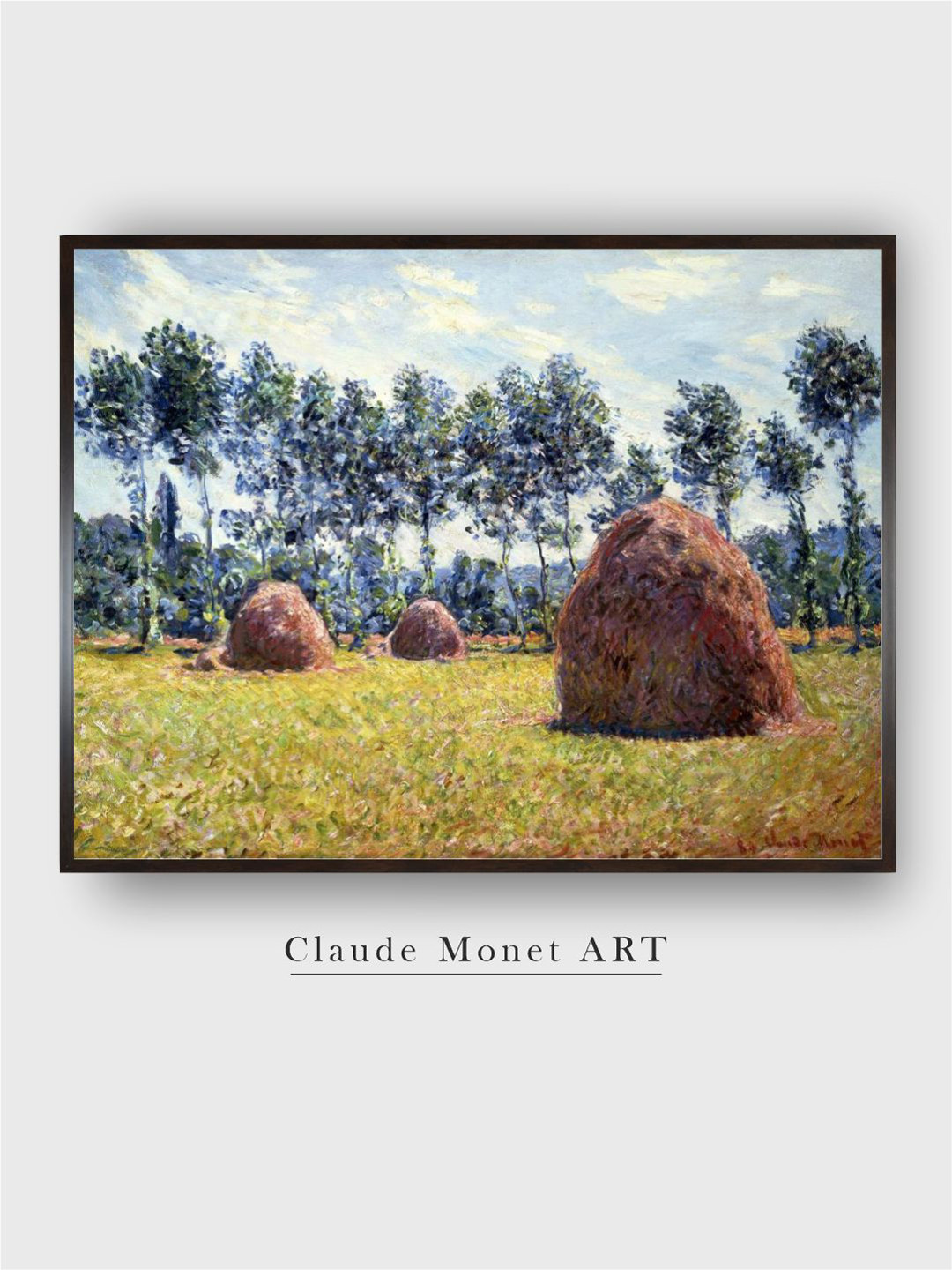 The Art House Haystacks Wood Wall Rectangle Paintings Wall Art - 16 x 12In