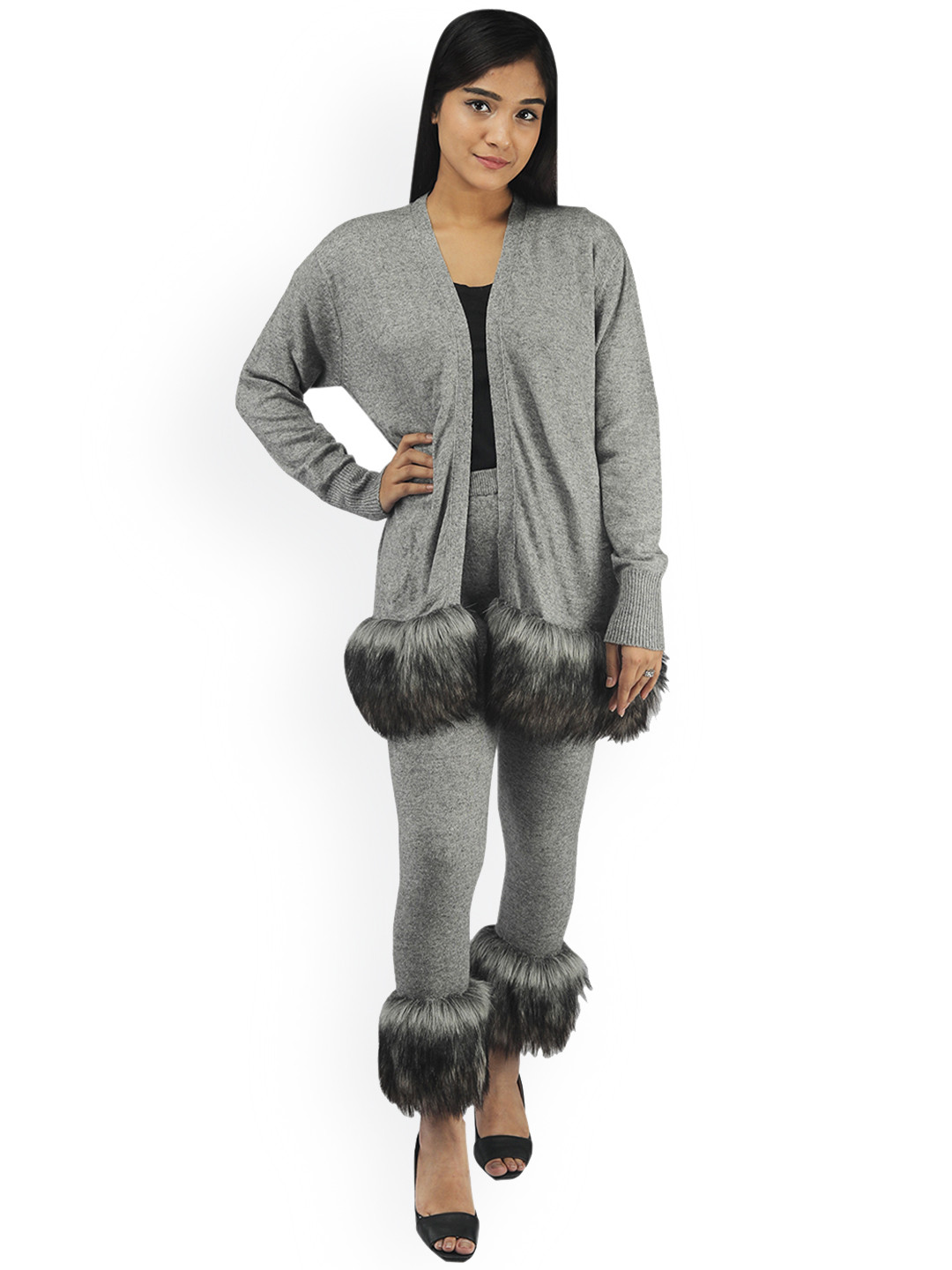 Rhe-Ana Long Sleeved Cardigan & Slim Fit Trousers