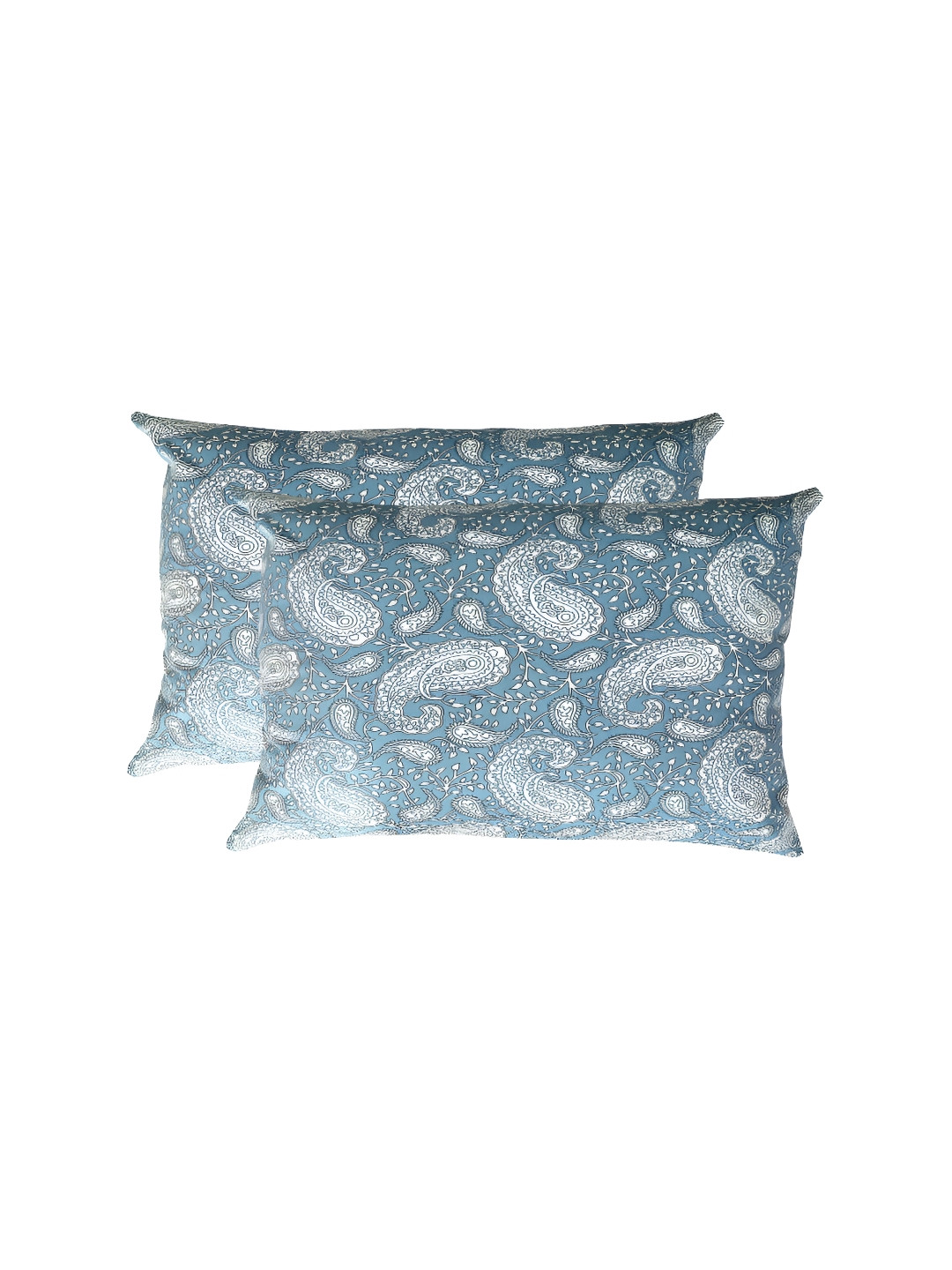 Texstylers Grey & Beige 2 Pieces Ethnic Motifs Printed Cotton Rectangle Cushion Covers