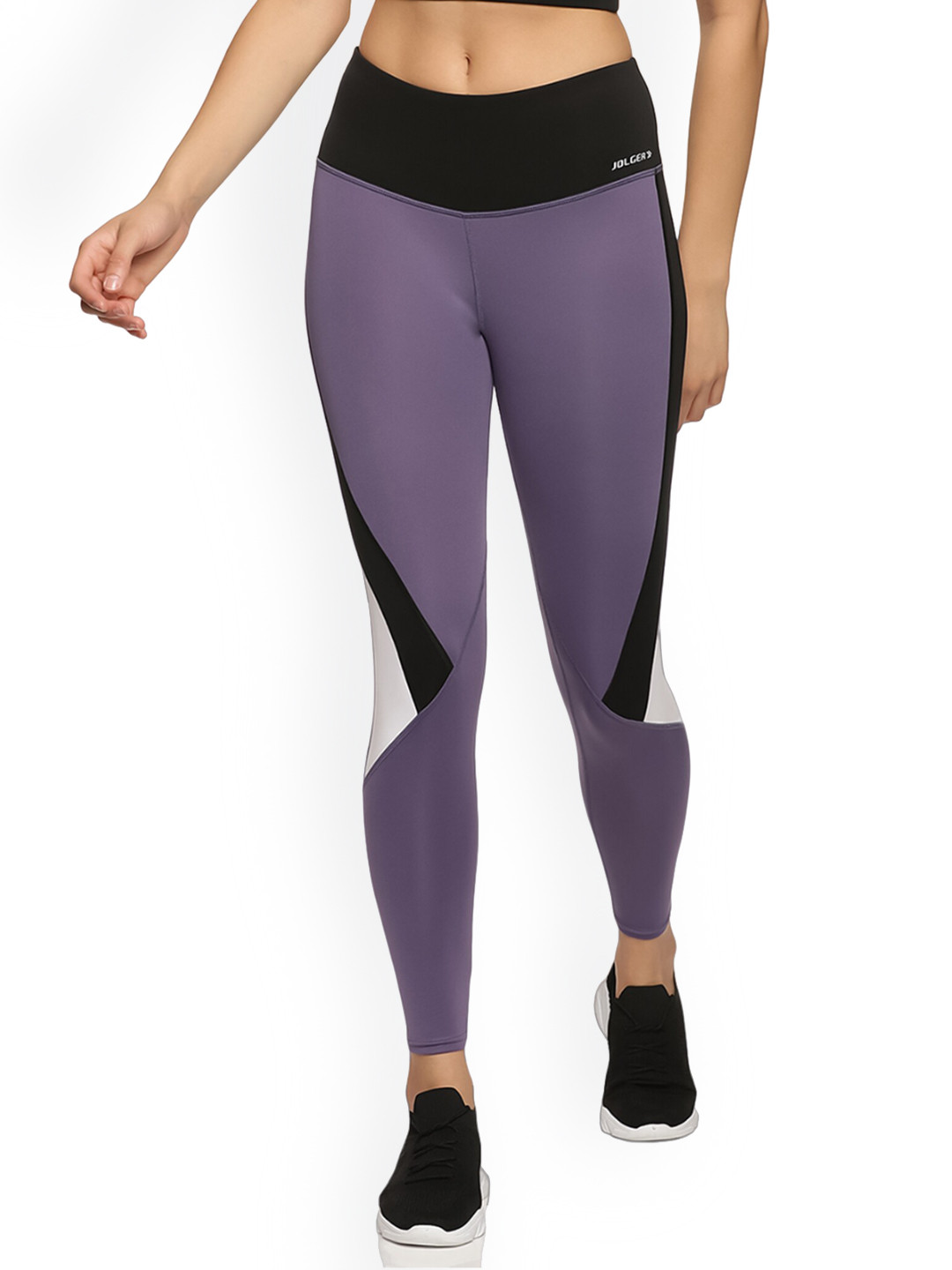 Jolger Women's High Waisted UPF 50+ Sun Protected Tights with Contrast Side panel