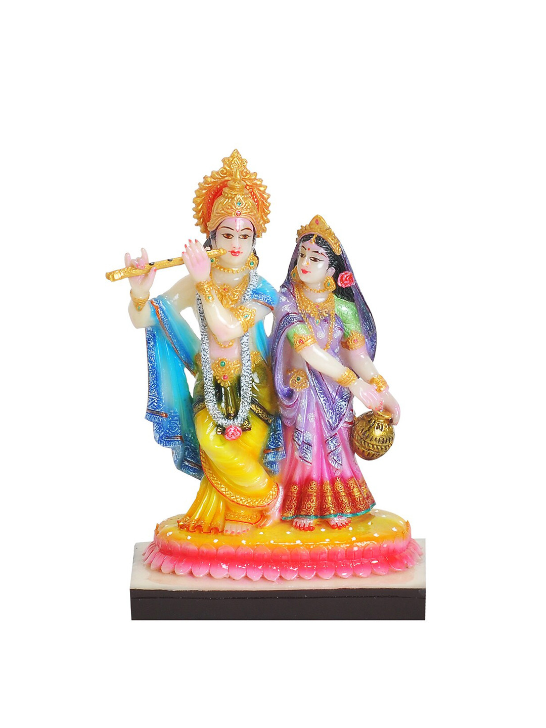 Gifts N Greetings Radha Krishna Blue Polyresin Glossy Prayer Room Medium Showpiece - 2 Inches