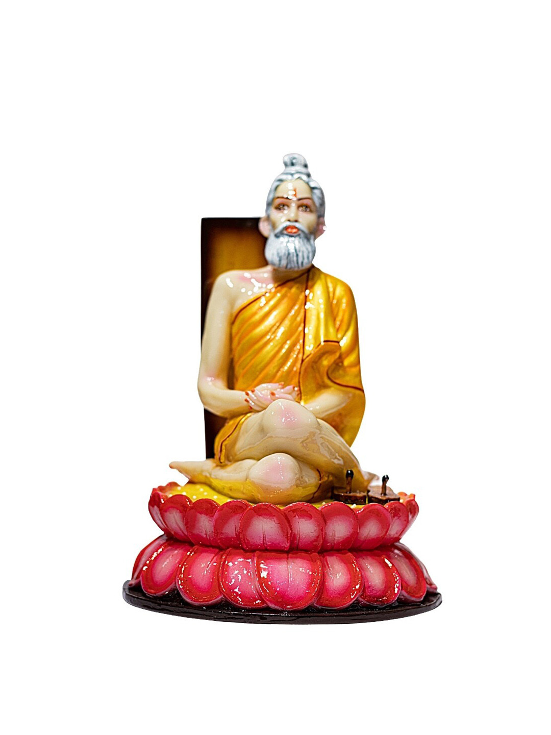 Gifts N Greetings Lokenath Baba Orange Polyresin Glossy Prayer Room Hand-Crafted Medium Showpiece - 7.1 Inches