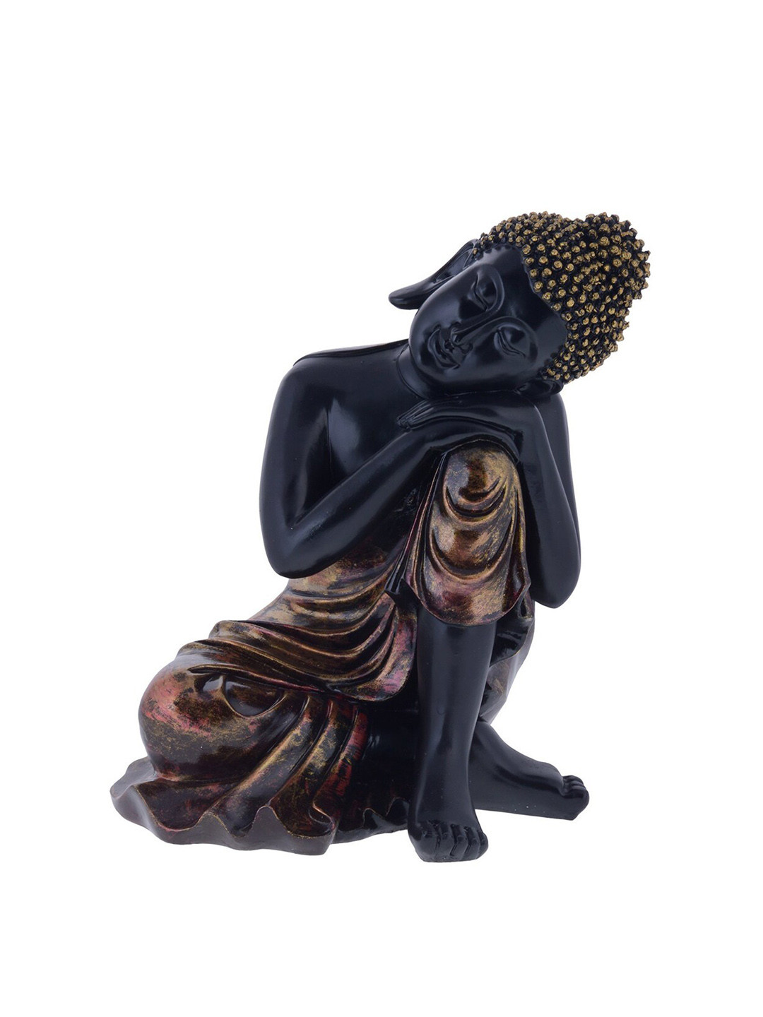 Gifts N Greetings Gautam Buddha Black Polyresin Matte Study Room Medium Showpiece - 4.7 Inches