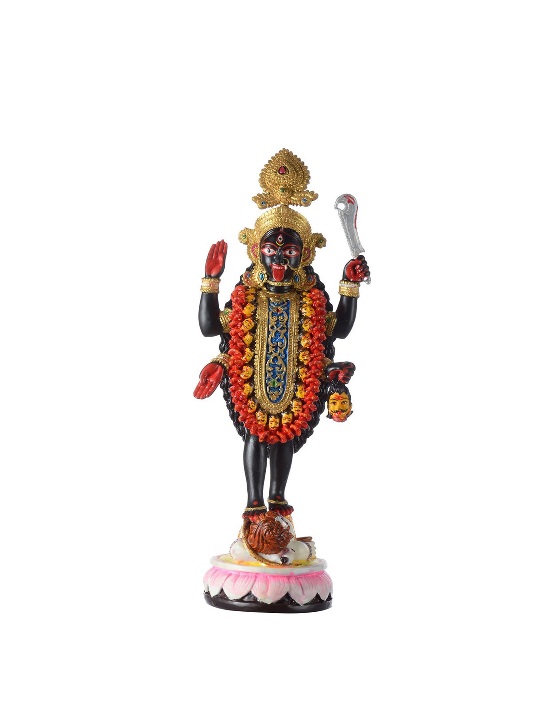 Gifts N Greetings Maa Kali Black Polyresin Natural Living Room Medium Showpiece - 6.3 Inches