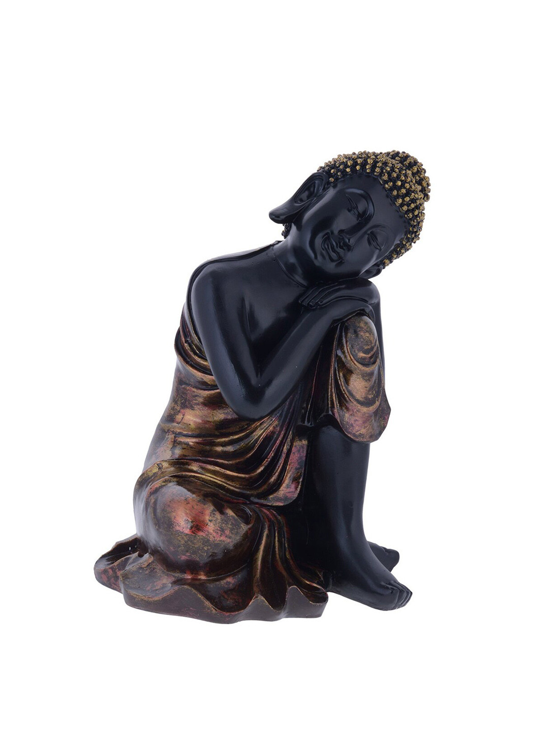 Gifts N Greetings Gautam Buddha Black Polyresin Natural Living Room Medium Showpiece - 4.7 Inches