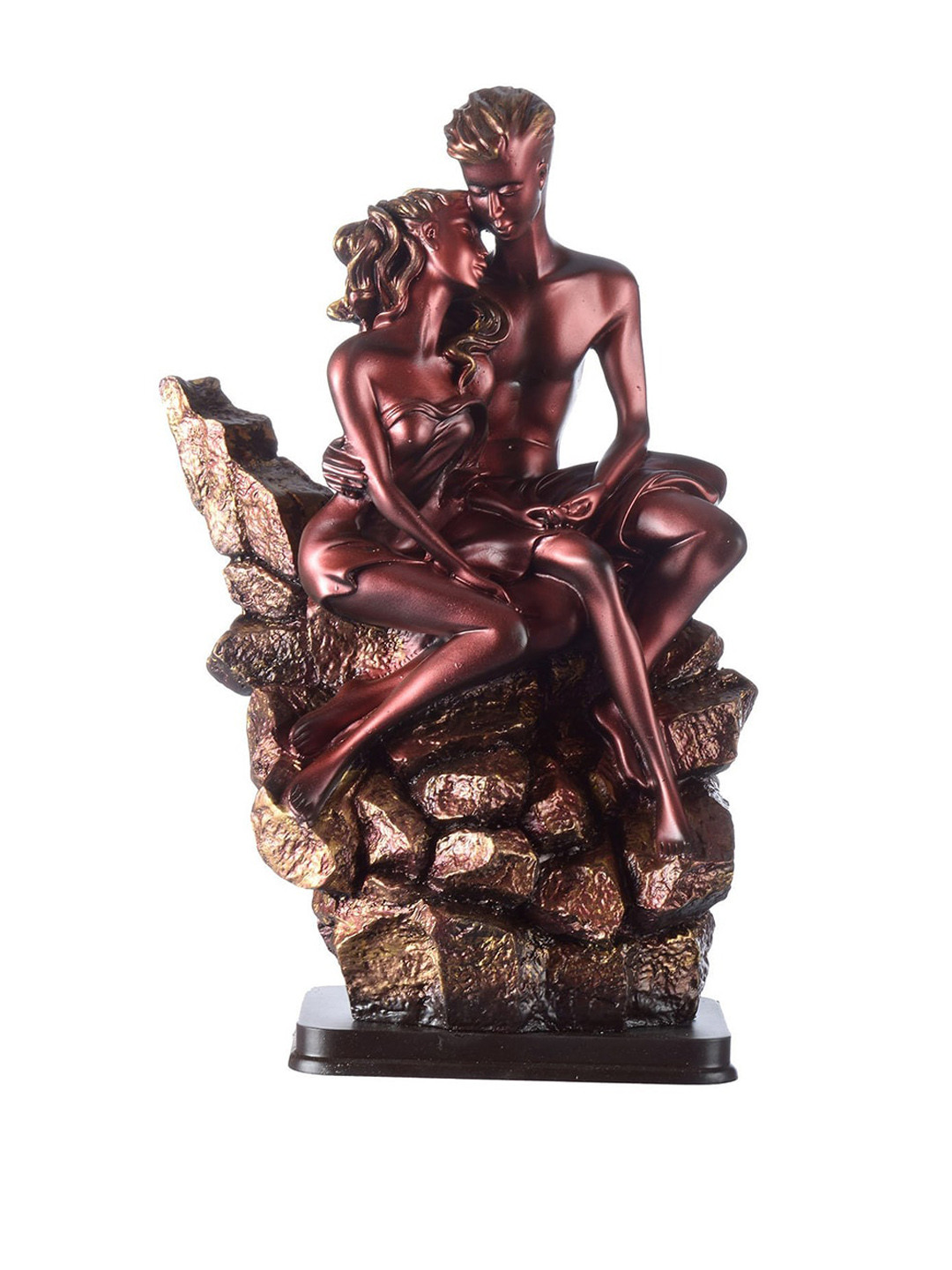 Gifts N Greetings Rock Couple Brown Polyresin Matte Prayer Room Small Showpiece - 5.1 Inches