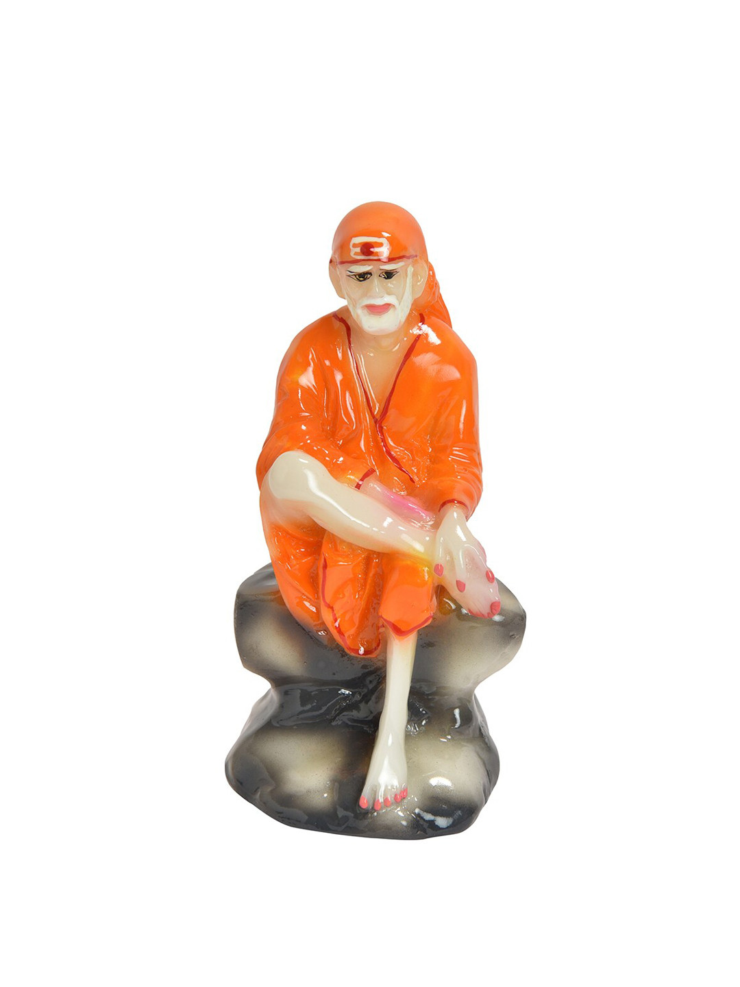 Gifts N Greetings Sai Baba Orange Polyresin Natural Living Room Small Showpiece - 2 Inches