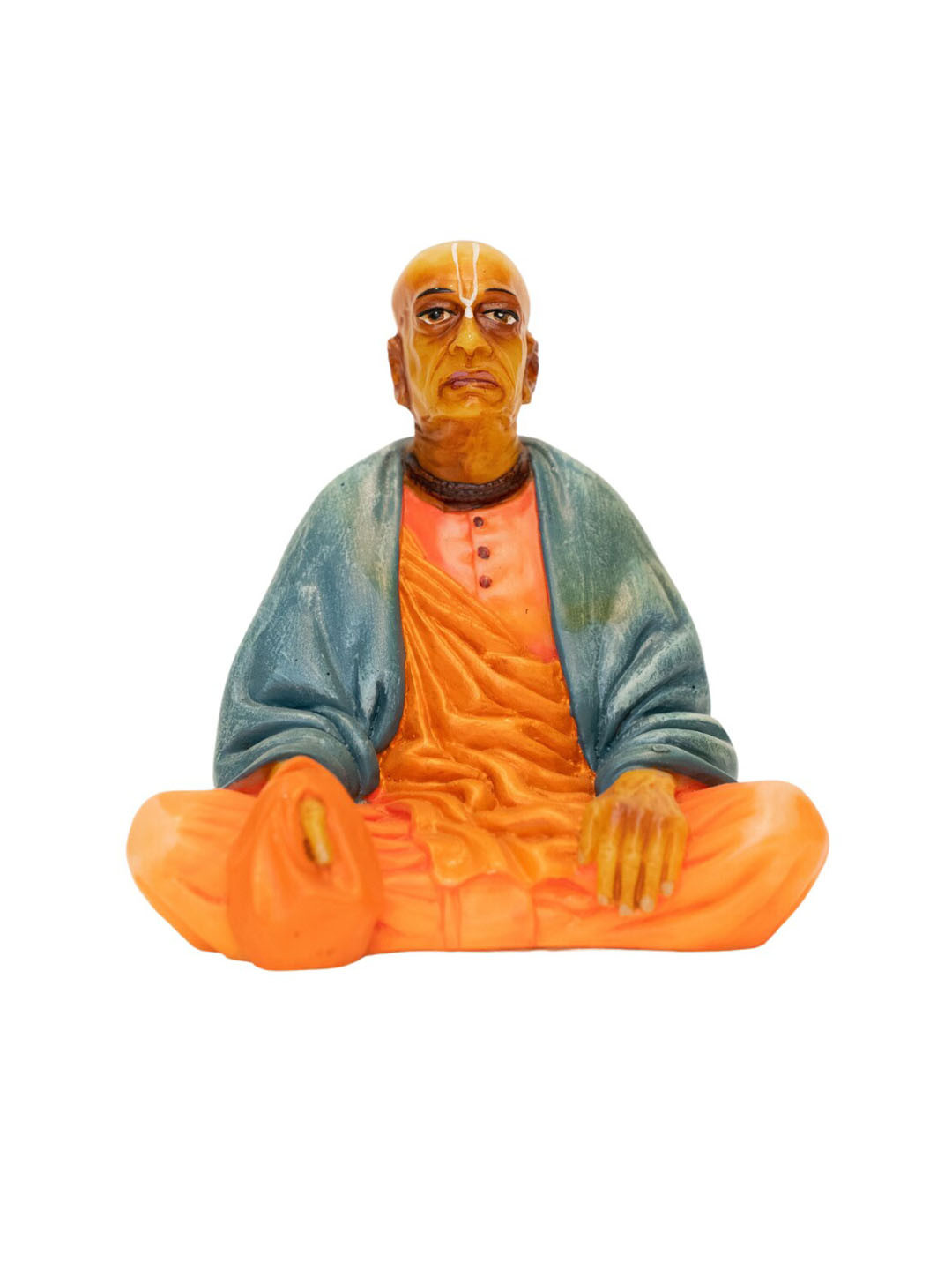 Gifts N Greetings Prabhupada Orange Polyresin Natural Prayer Room Small Showpiece - 2 Inches