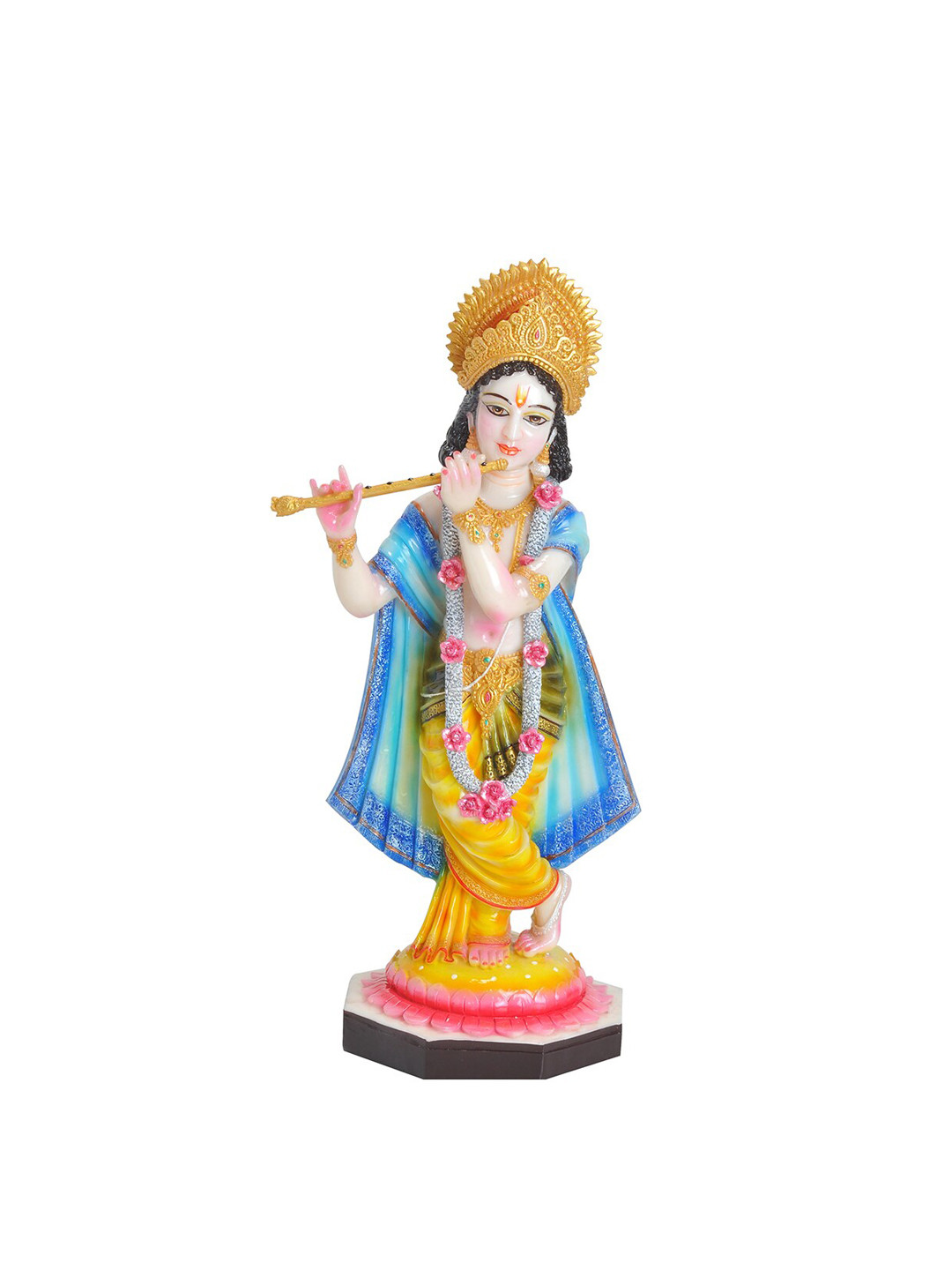 Gifts N Greetings Murli Dhar White Polyresin Natural Prayer Room Small Showpiece - 5.9 Inches