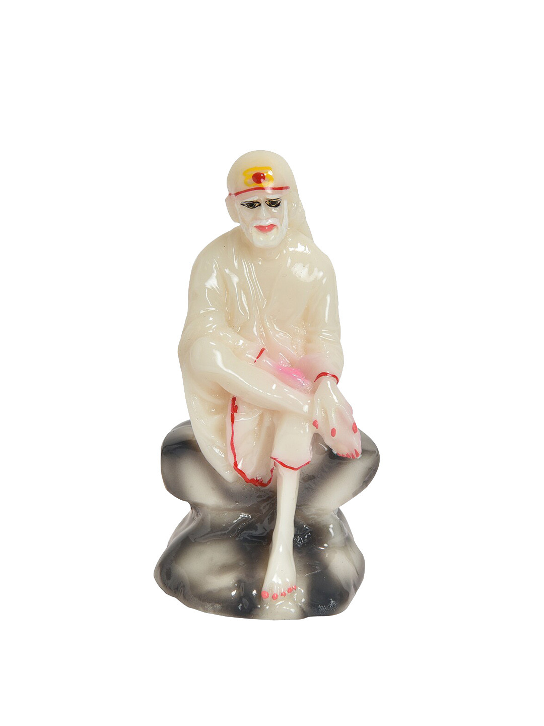 Gifts N Greetings Sai Baba White Polyresin Natural Prayer Room Small Showpiece - 2 Inches