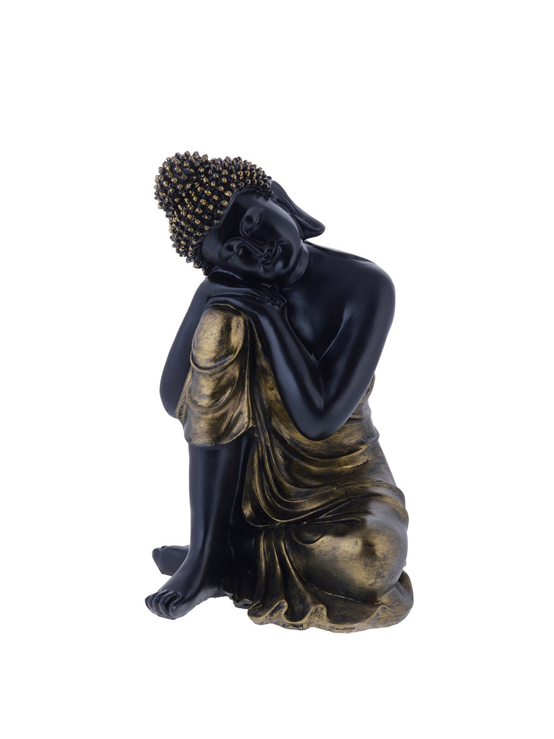 Gifts N Greetings Gautam Buddha Black Polyresin Natural Living Room Small Showpiece - 4.7 Inches