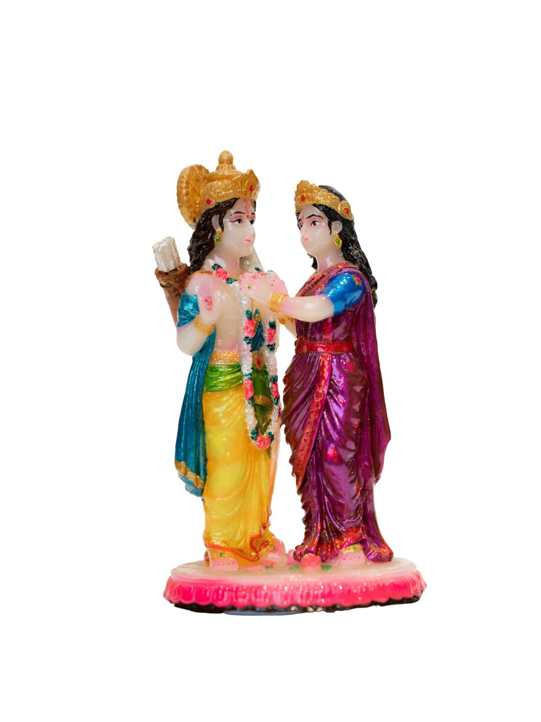 Gifts N Greetings Sita Ram White Polyresin Glossy Home Office Small Showpiece - 2.8 Inches