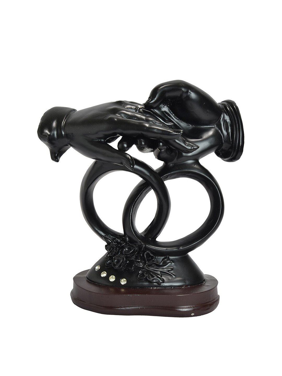 Gifts N Greetings Holding Hand Pair Black Polyresin Natural Living Room Small Showpiece - 3.9 Inches