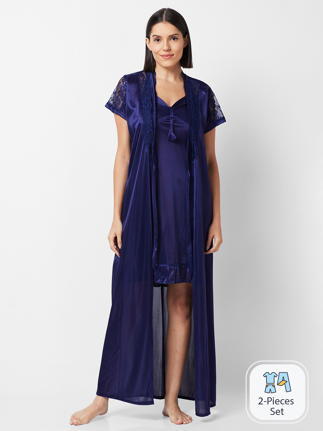 FashionRack Satin Nightdress With Robe