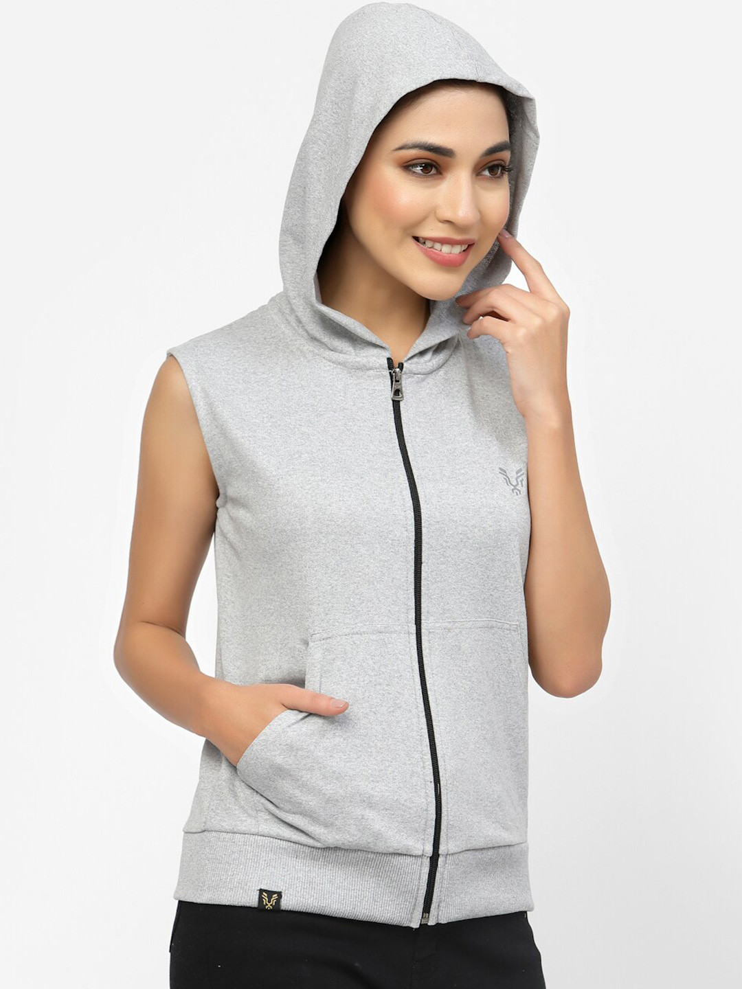 UZARUS Sleeveless Lightweight Hooded Cotton Sporty Jacket