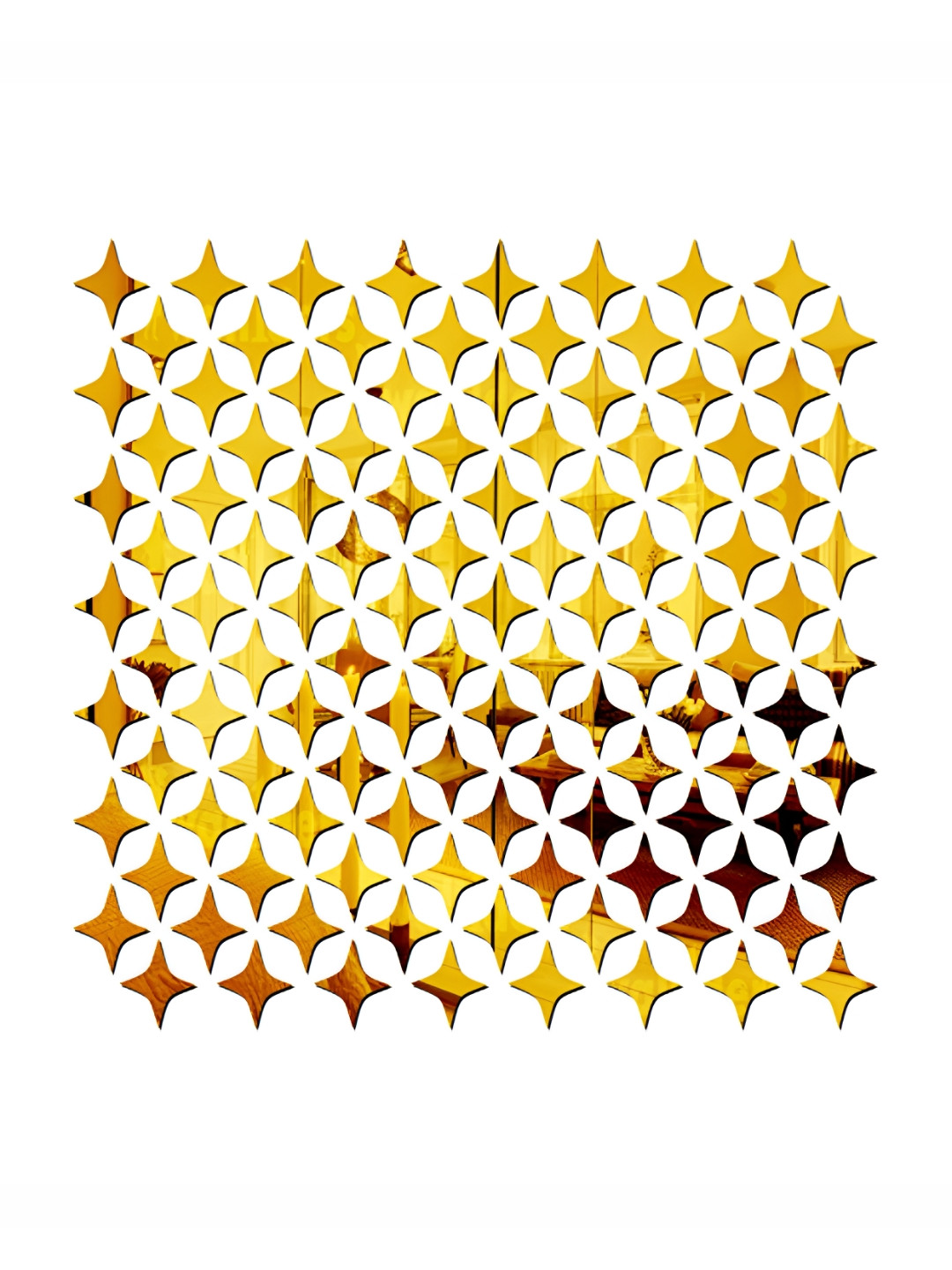 Wall1ders 100 pcs Metallic Toned Star-patterned Mirror Wall Stickers