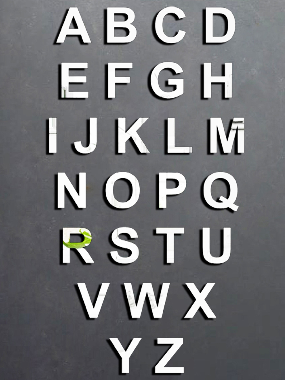 Wall1ders 26 pcs Metallic Toned Alphabet Mirror Wall Sticker