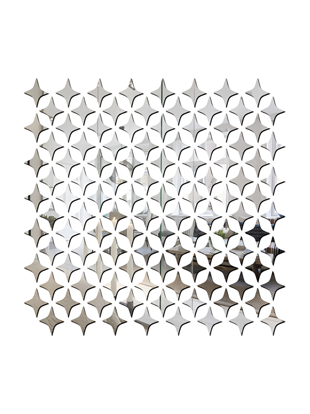 Wall1ders 100 Pcs Metallic Toned Star Mirror Wall Sticker