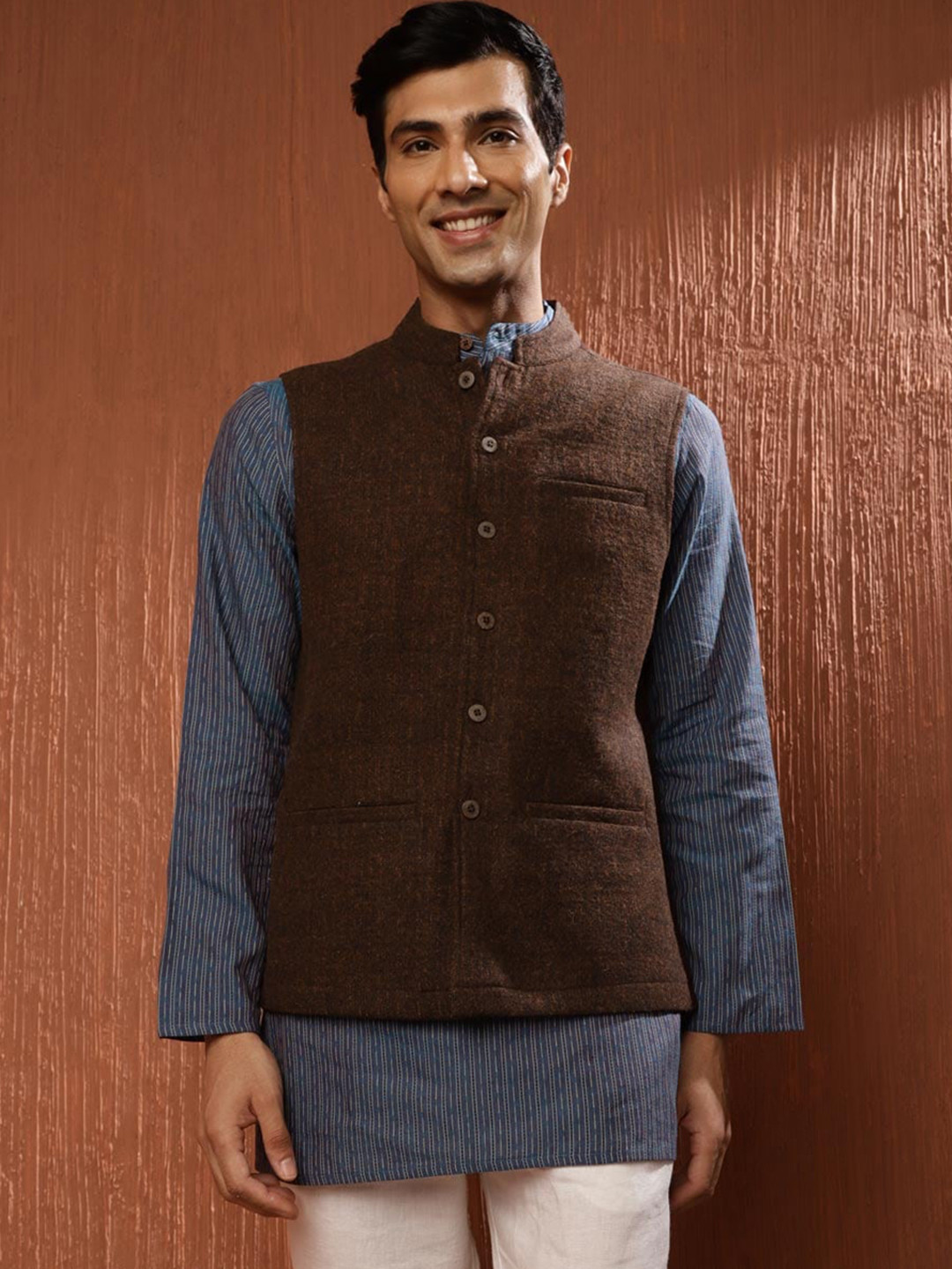 Fabindia Woven Woolen Nehru Jacket