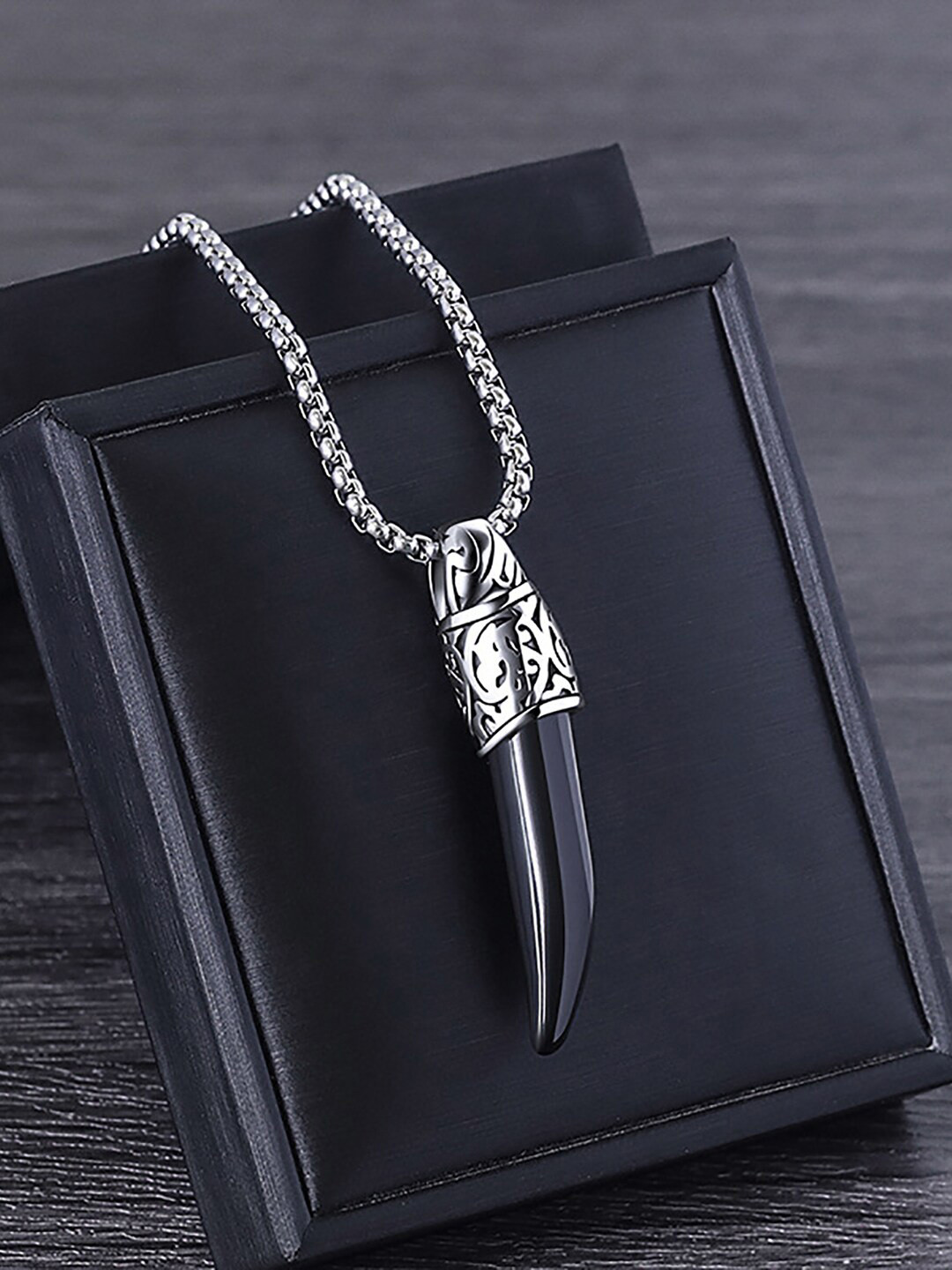 Peora Gold Plated Sward Shape Pendant With Chain