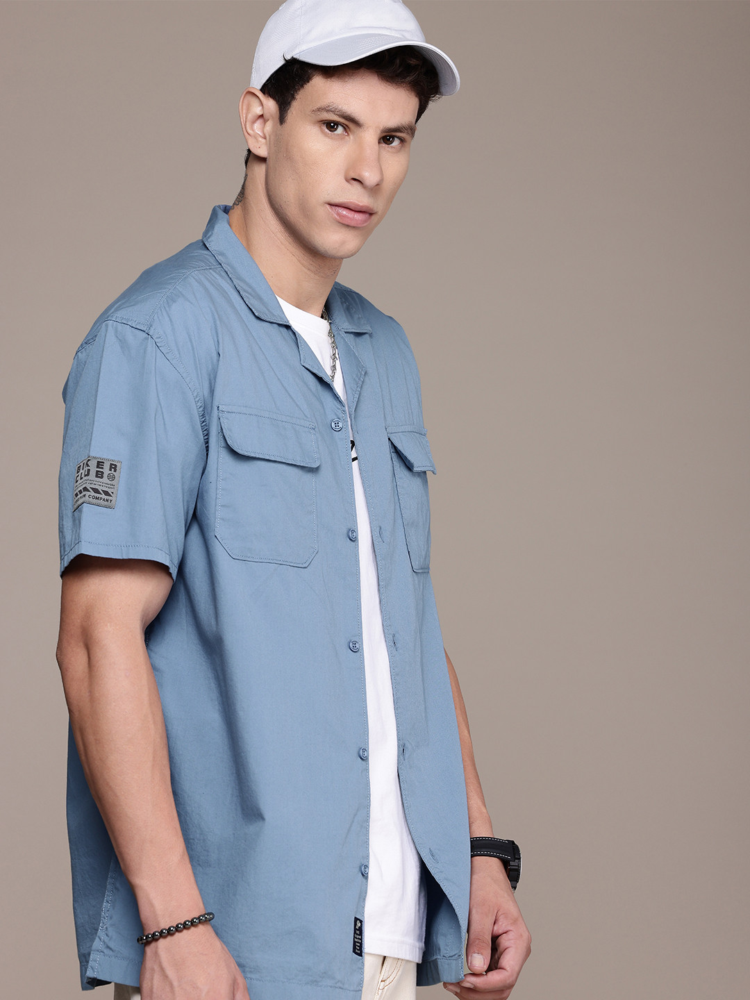 The Roadster Life Co. Relaxed Fit Pure Cotton Cuban Collar Opaque Casual Shirt