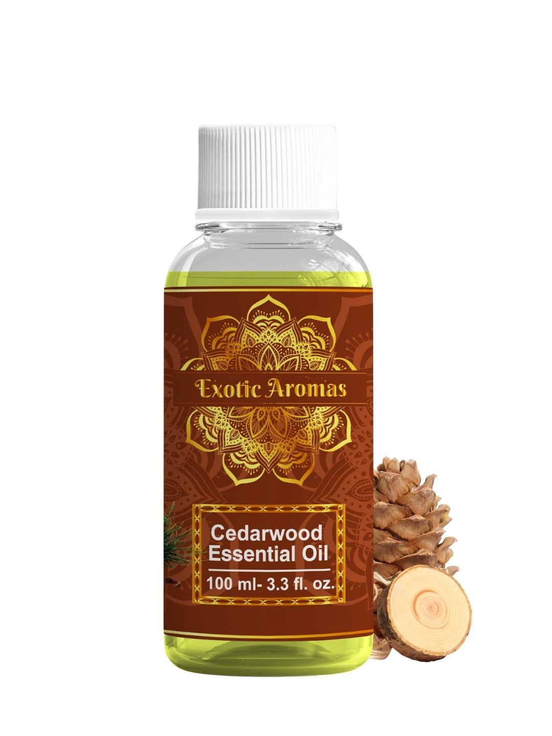 EXOTIC AROMAS Brown Cedarwood Essential Oil For Healthy Hair Face Skin Diffuser 100 ml