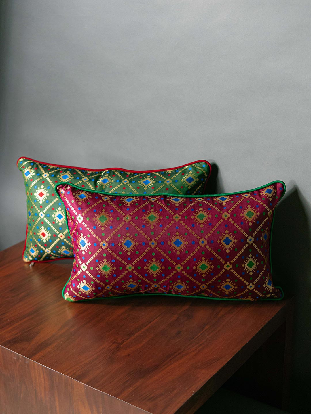 RoyalDeco Assorted 2 Pieces Geometric Rectangle Cushion Covers