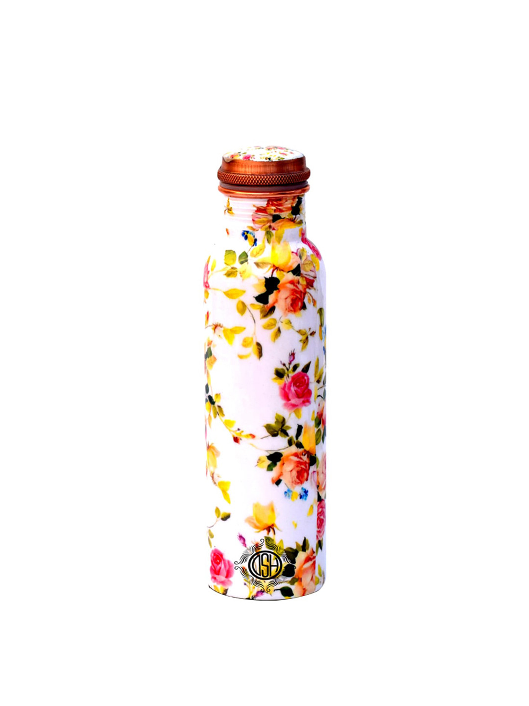 DSH Crafting Your Curiosity White Floral Copper Airtight Water Bottle - 900ml