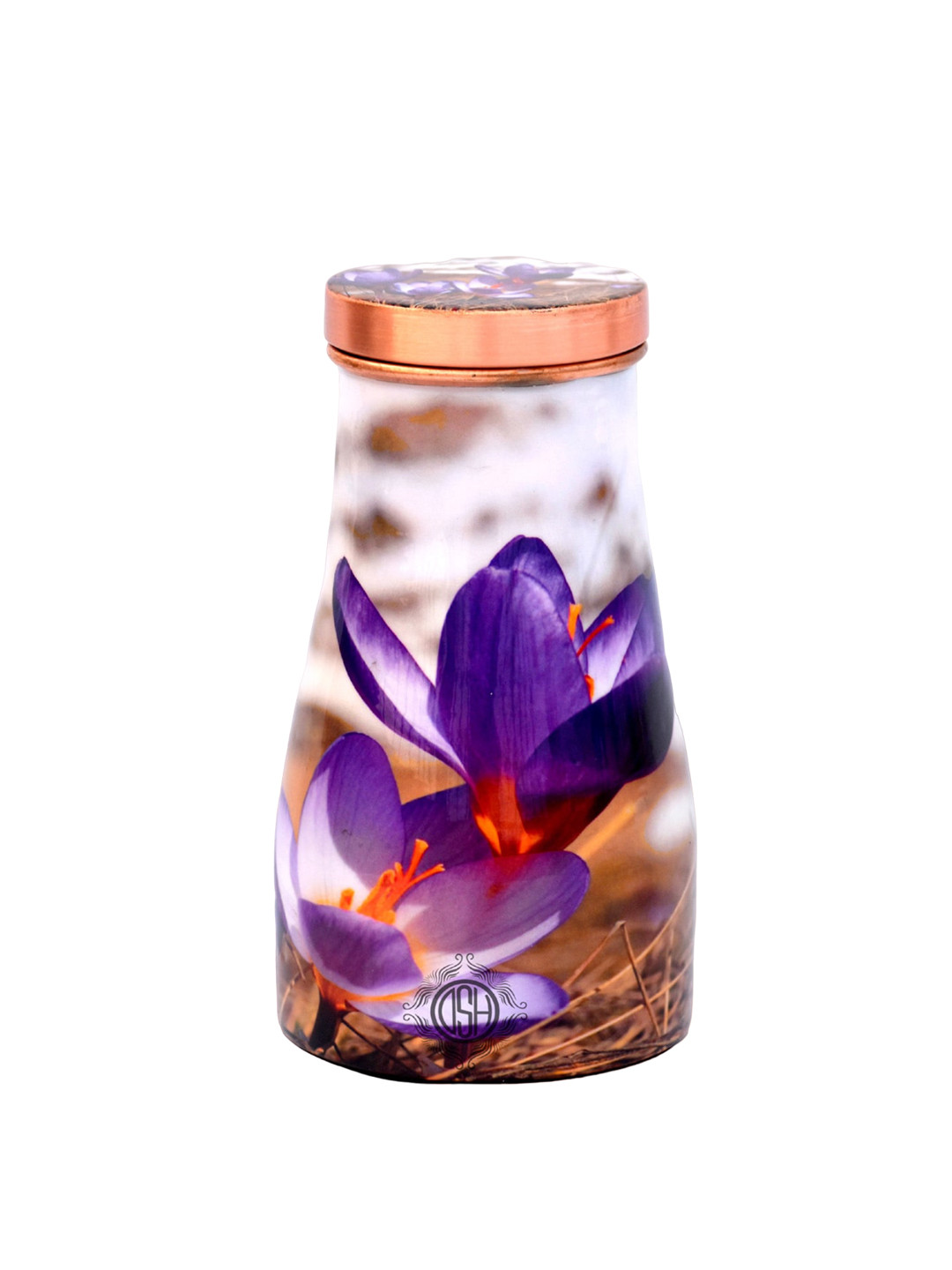 DSH Crafting Your Curiosity Purple Floral Copper Airtight Water Bottle - 1L