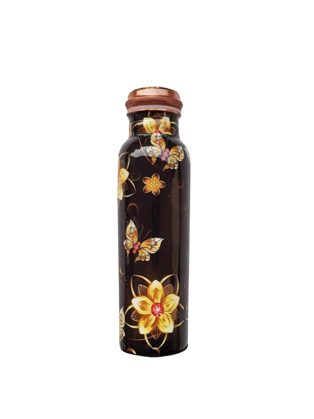DSH Crafting Your Curiosity Black Floral Copper Airtight Water Bottle - 900ml