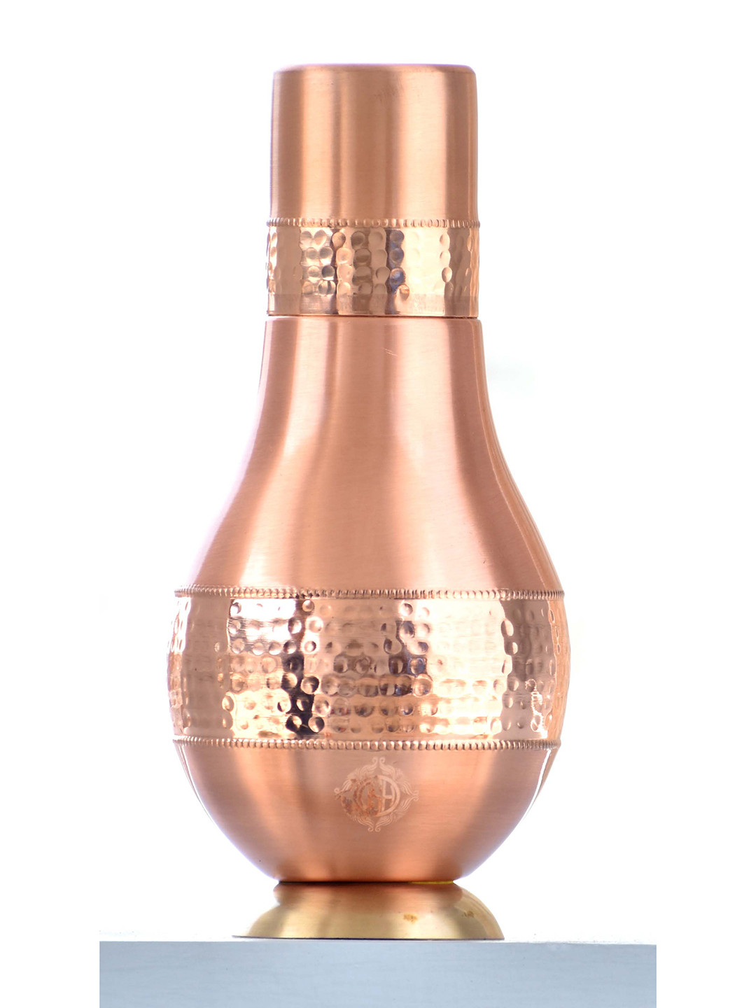 DSH Crafting Your Curiosity Surahi Brown Brand Logo Copper Spill Proof Water Bottle - 1.2L