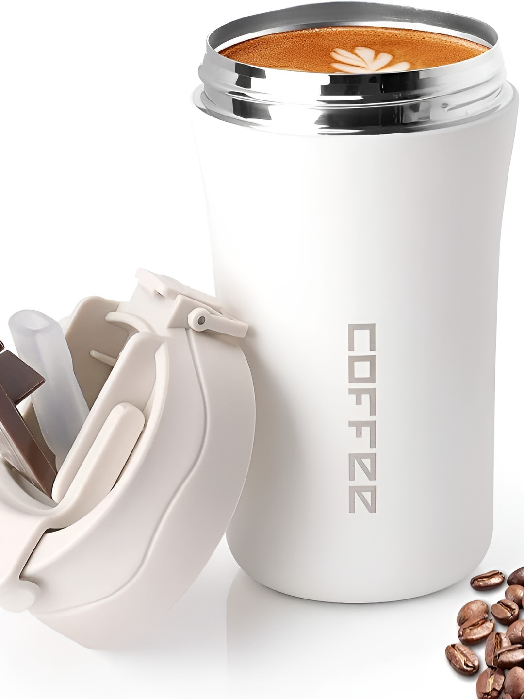 Wosta White Stainless Steel Dishwasher Safe Mug-400ml
