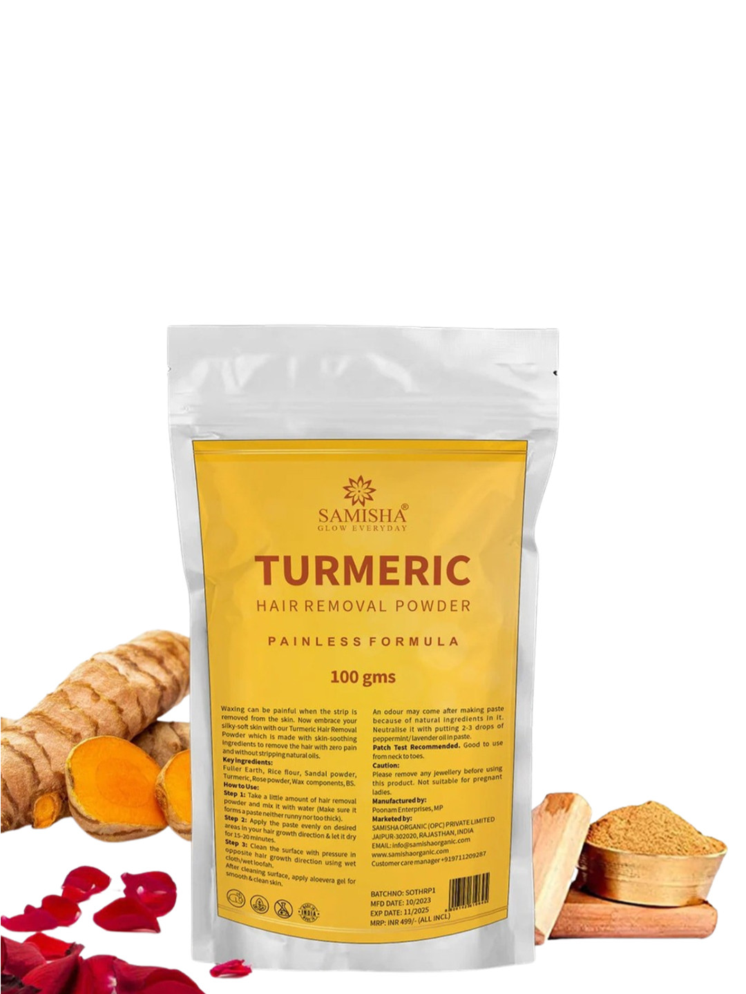 SAMISHA Turmeric Painless Hair Removal Powder - 100g