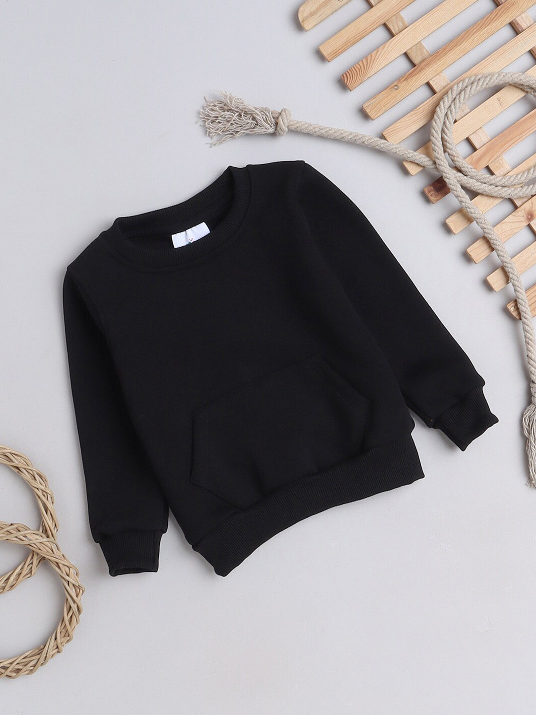 Knitting Doodles Kids Long Sleeves Fleece Pullover Sweatshirt