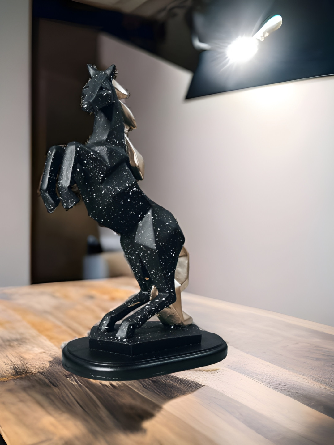 SANKALAN CREATIONS Black Horse Figurine Showpiece