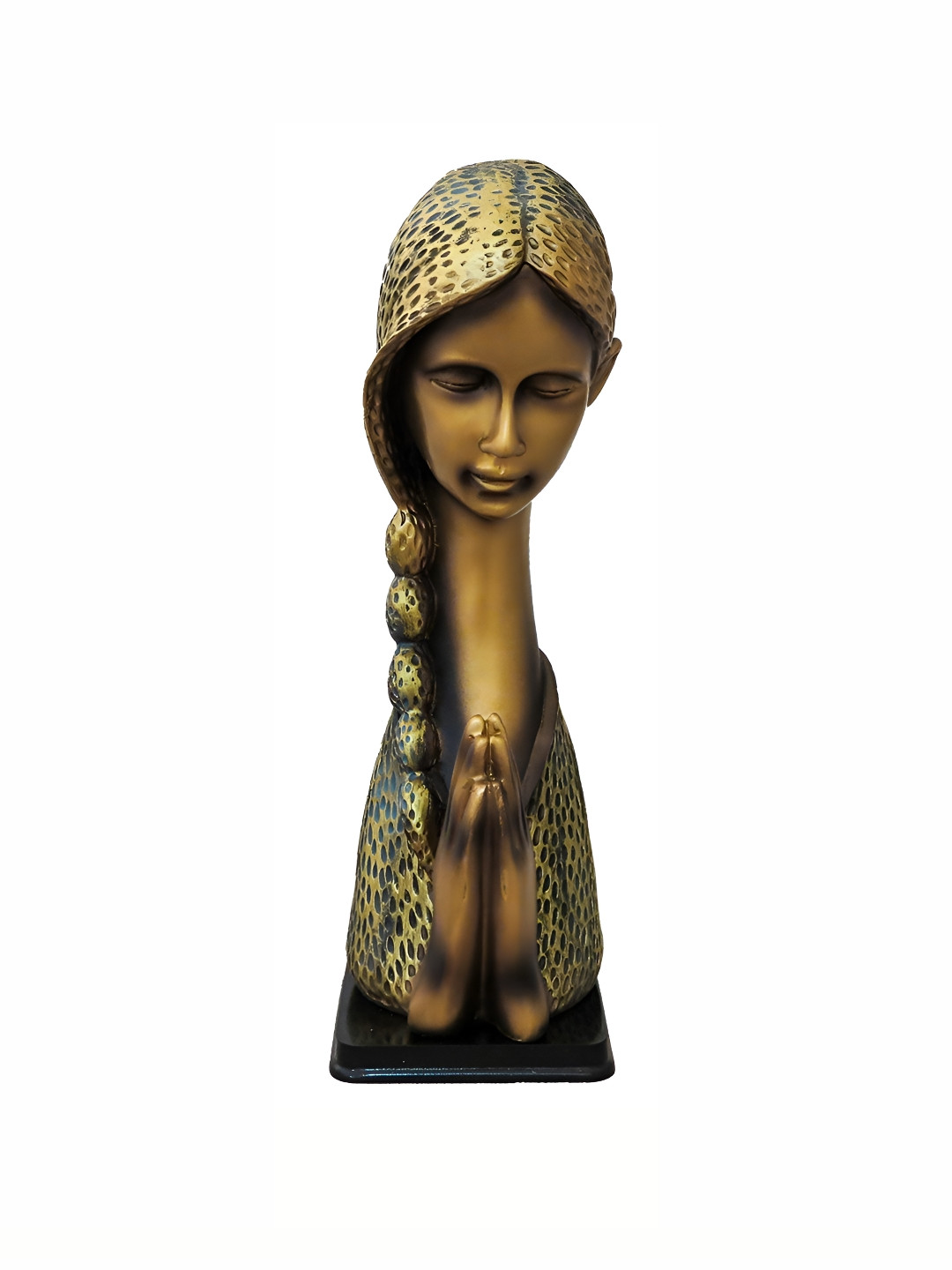 SANKALAN CREATIONS Welcome Lady Gold Polyresin Natural Living Room Large Showpiece - 14.6 Inches