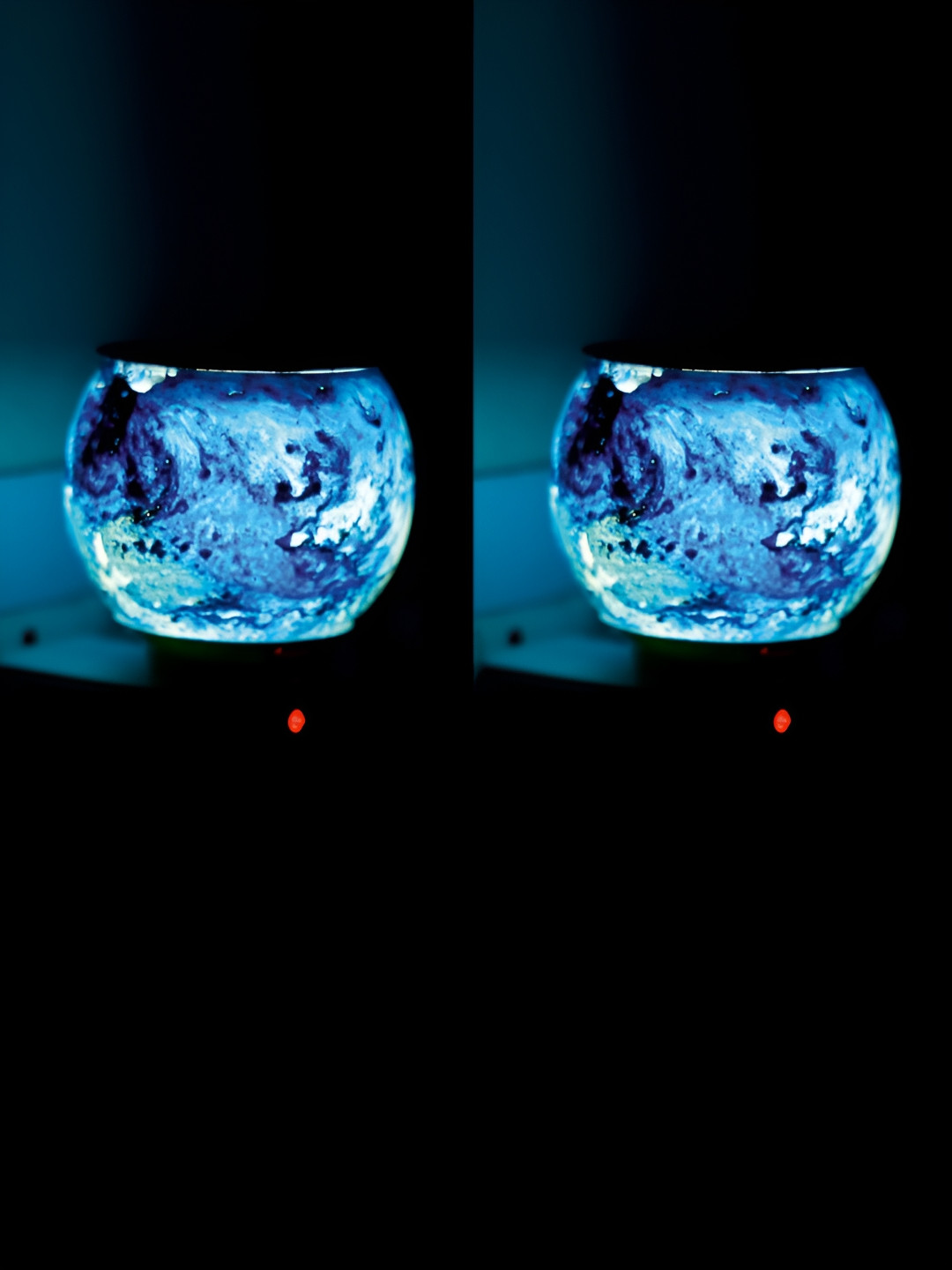 Gojeeva Blue Glass Camphor Diffuser With Switch And Lamp