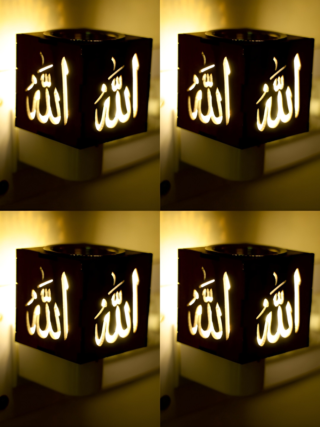 Gojeeva Brown Wooden Camphor Diffuser With Switch And Lamp