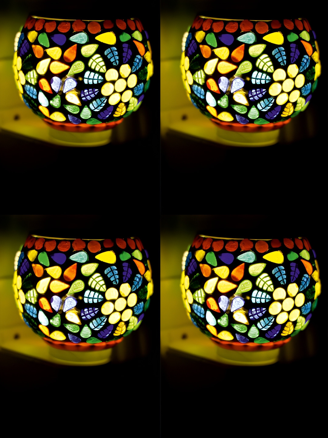 Gojeeva White & Blue Glass Camphor Diffuser With Switch And Lamp