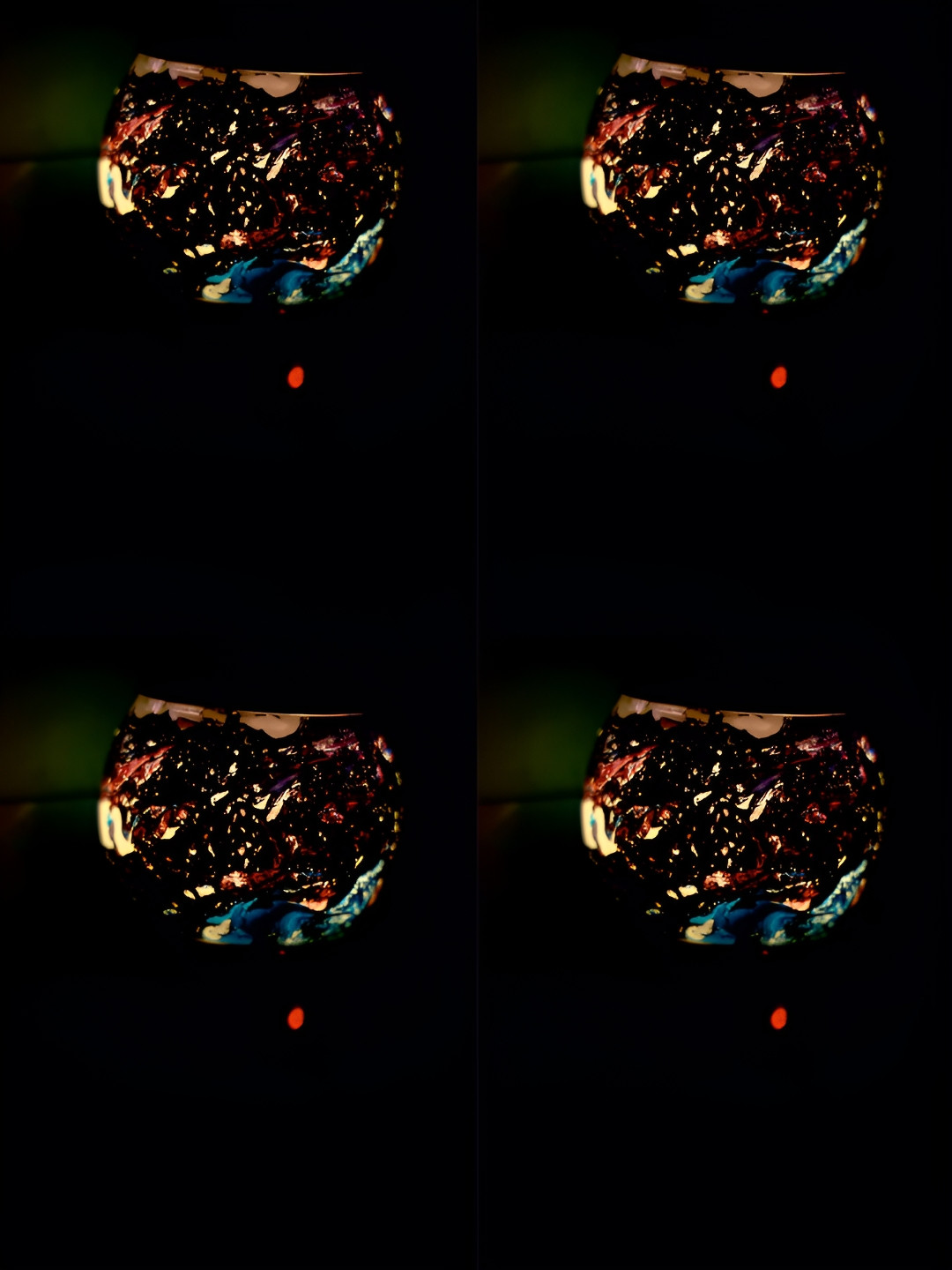 Gojeeva Black & Blue Glass Camphor Diffuser With Switch And Lamp