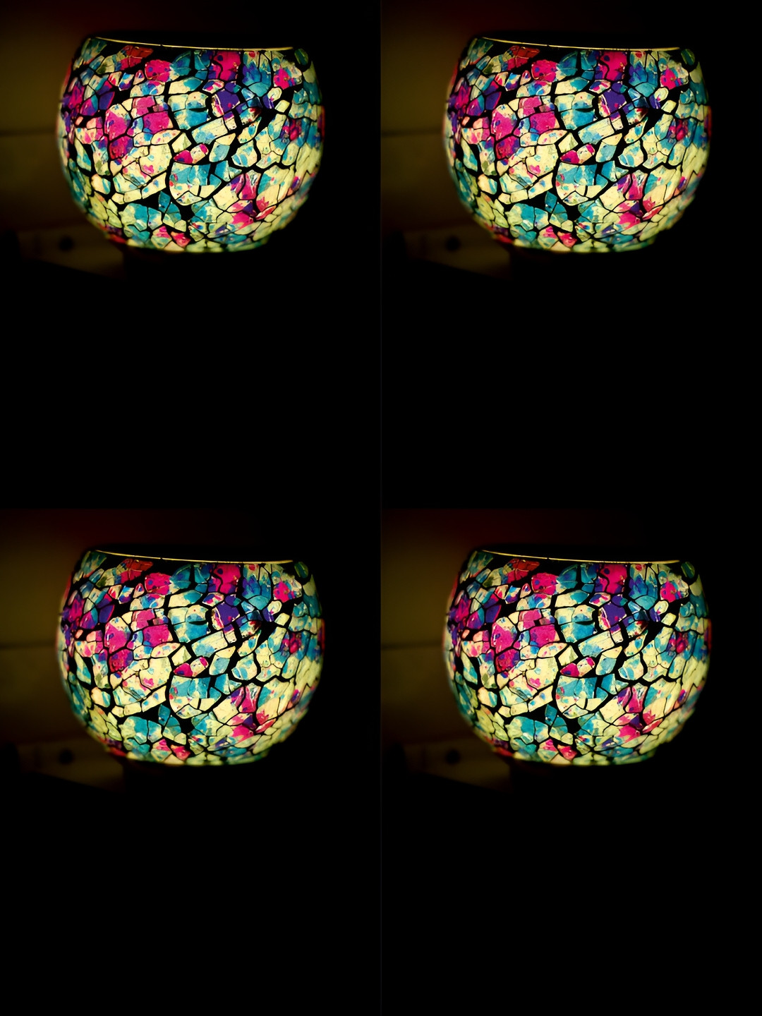 Gojeeva 4 Pcs White & Pink Camphor Diffuser Glass With Switch