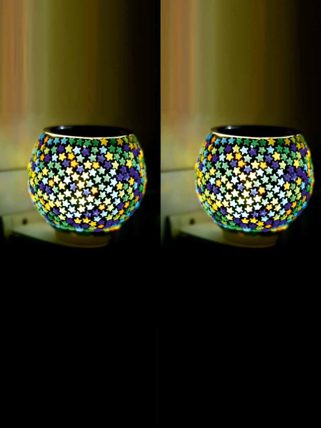 Gojeeva White & Blue 2 Pcs Camphor Diffuser Glass With Switch