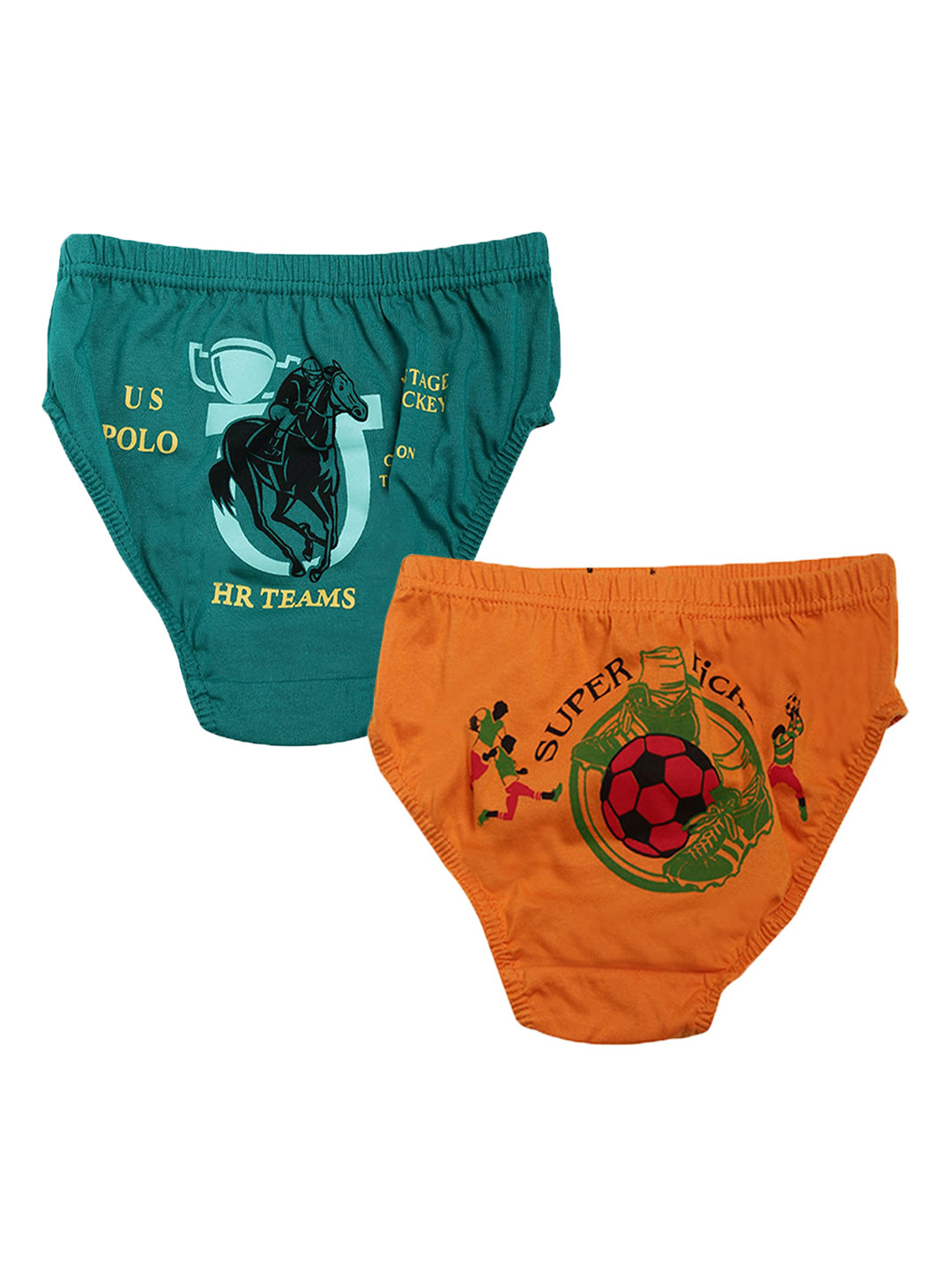 Dollar Kids Care Pack Of 2 Boys Printed Pure Cotton Basic Briefs MKKB-001-PO2-ASST2