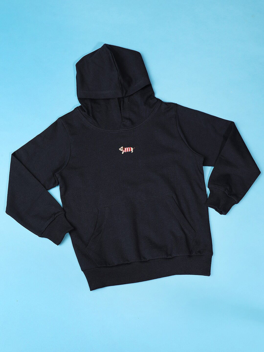 Hoop Boys Embroidered Hooded Cotton Sweatshirt