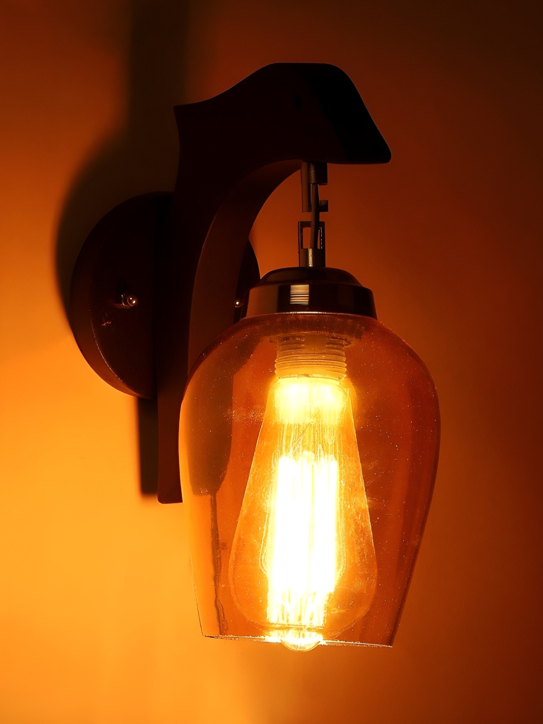 ELIANTE Brown Iron Contemporary Bell Shaped Wall Lamp