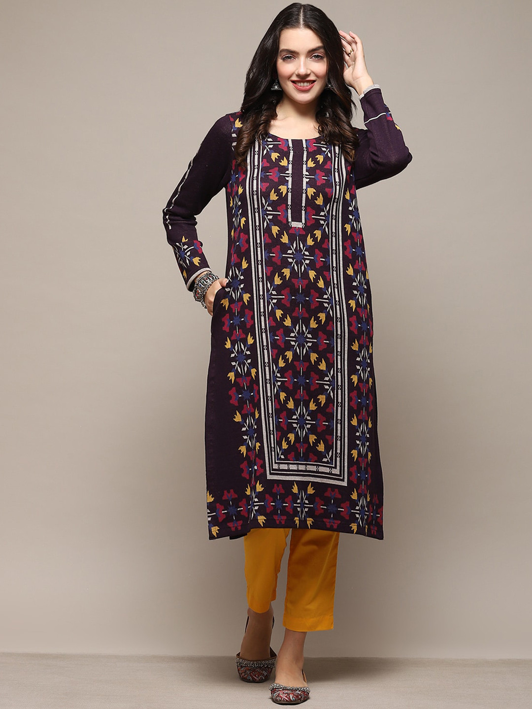 Biba Geometric Printed Straight Kurta